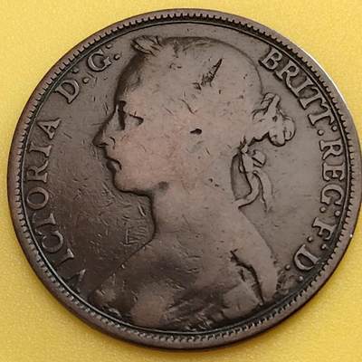 布加迪🐬～世界钱币(上海)🌾第 282 期 /  各国套币和散币 - 英国🇬🇧 1889年 1便士 维多利亚女王