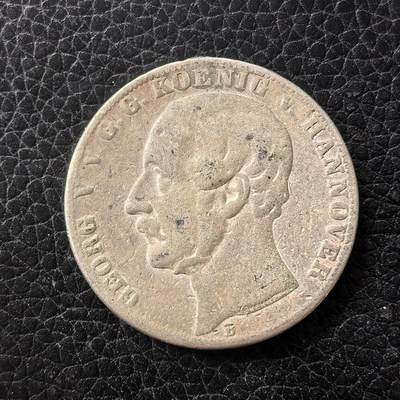 道一币馆币章第一百七十一场 - 德国1866年汉诺威乔治五世1泰勒银币  18.52g 900s