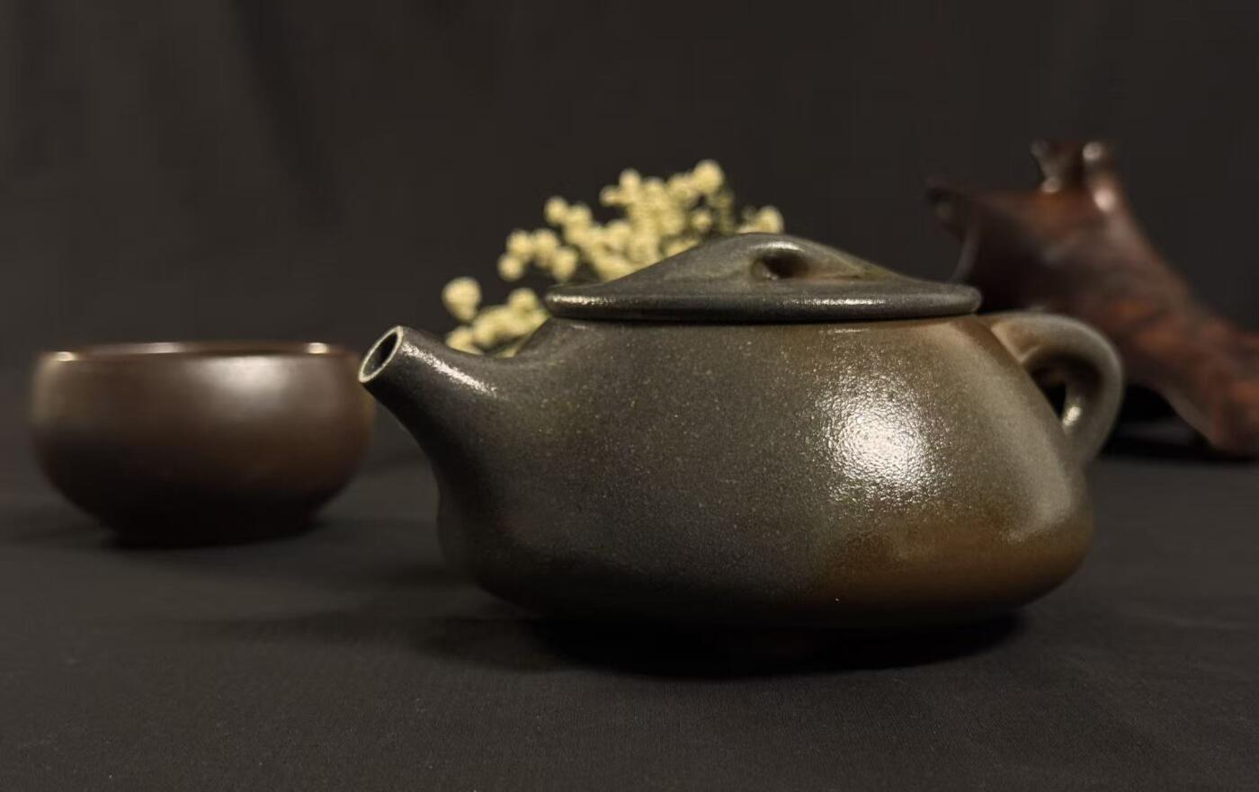 零元拍：原矿紫砂壶柴烧石黄景舟+柴烧主人杯（250CC左右）