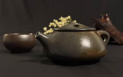 零元拍：原矿紫砂壶柴烧石黄景舟+柴烧主人杯（250CC左右） - 零元拍：原矿紫砂壶柴烧石黄景舟+柴烧主人杯（250CC左右）