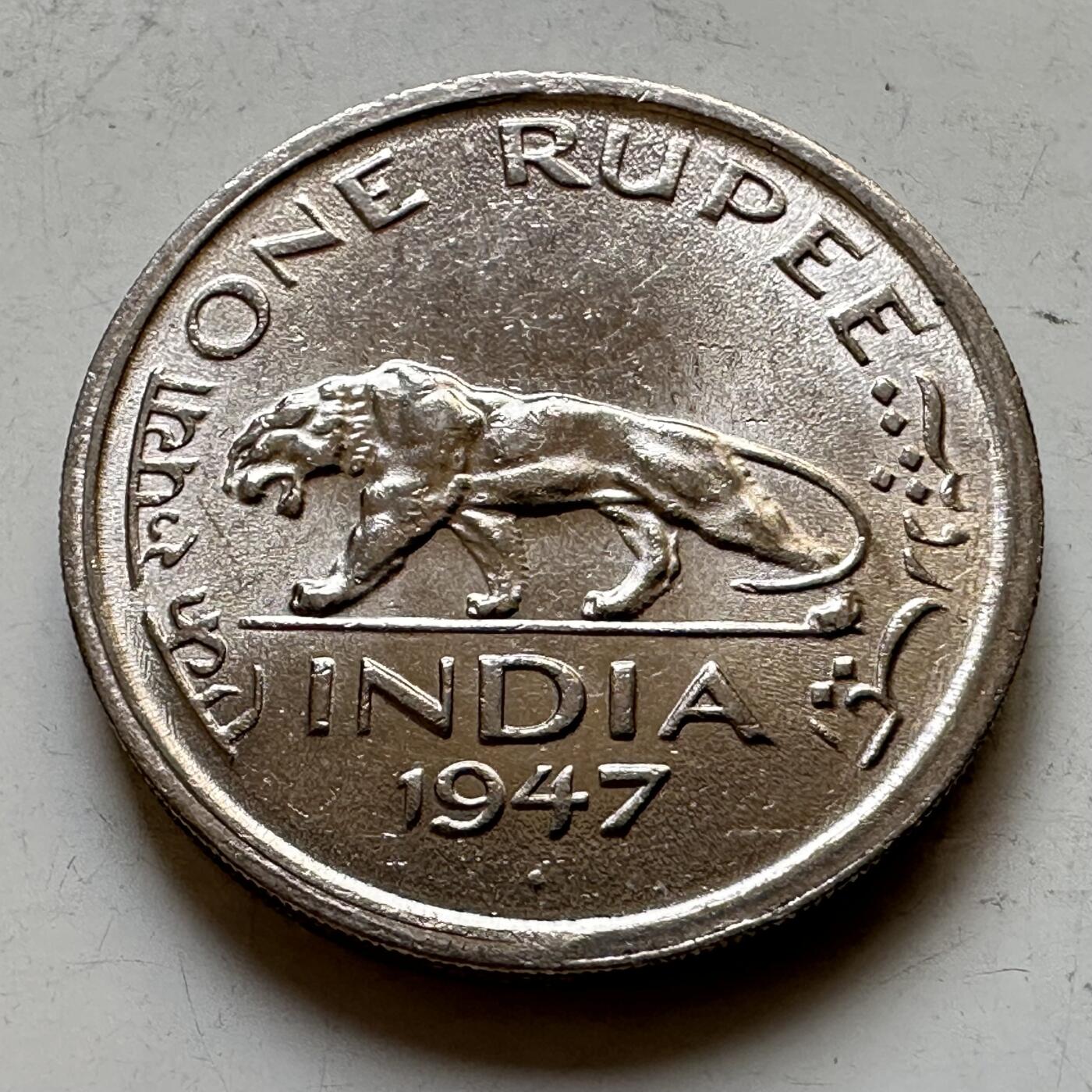 🌹外币初藏🌹🐯2026年第34场   每周二四六晚8️⃣点 接代拍 英属印度1947年乔治六世 印度虎 1卢比 原光好品