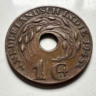 🌹外币初藏🌹🐯2026年第33场   每周二四六晚8️⃣点 接代拍 - 荷属东印度1945年一分