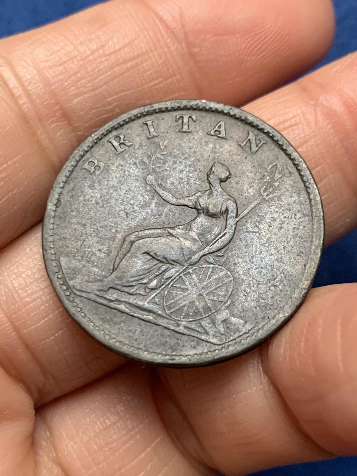 《竞宝斋》第473场 周日，周一 2场连拍 （全场包邮）欢迎送拍 英国 1806年 乔治三世 1/2便士铜币