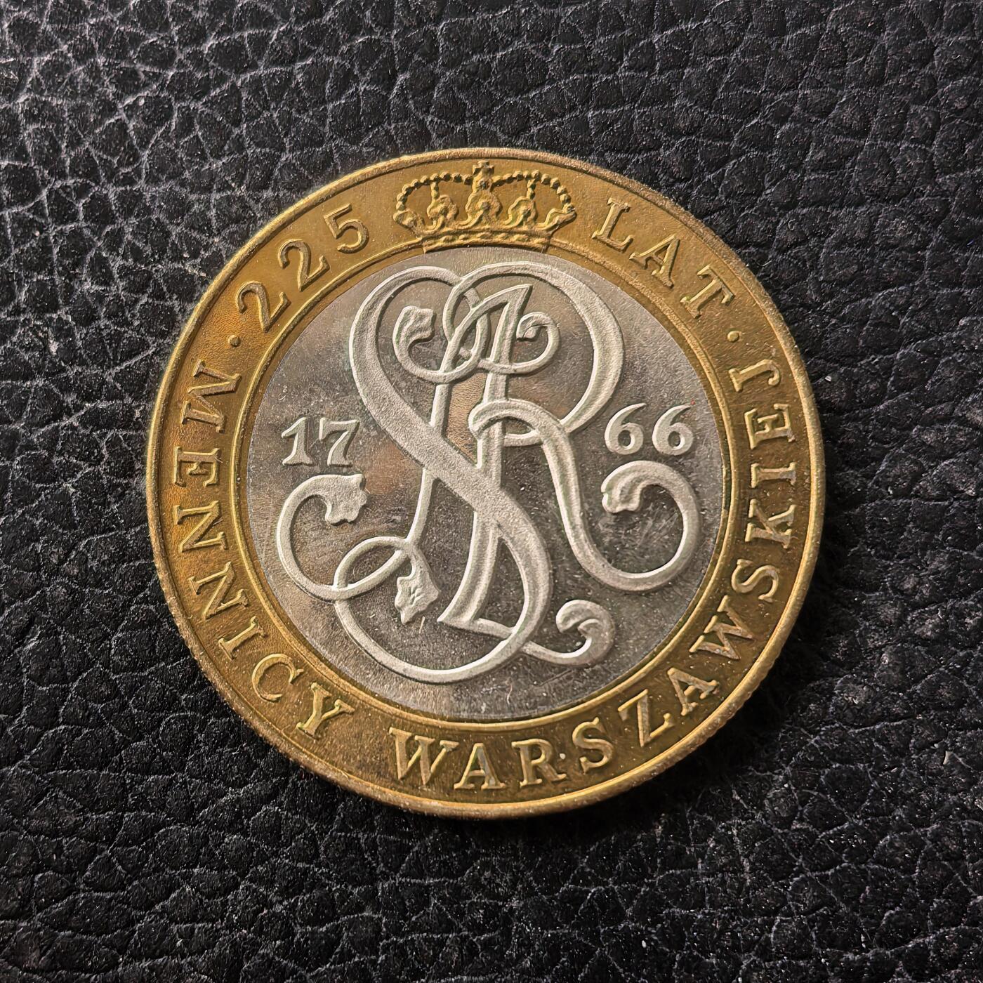 道一币馆币章第一百七十一场 波兰1991年华沙造币厂225周年20000兹罗提双色镶嵌纪念币 