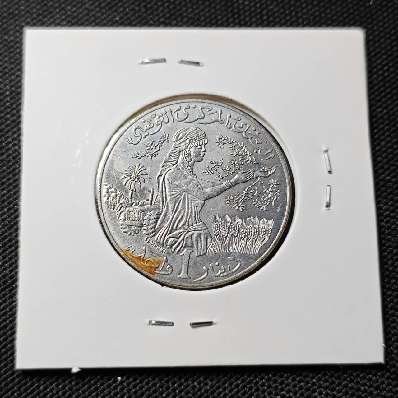 KK钱币收藏小铺   套币专场 2月预留时间 周末发货 1996突尼斯1第纳尔纪念币 深打 