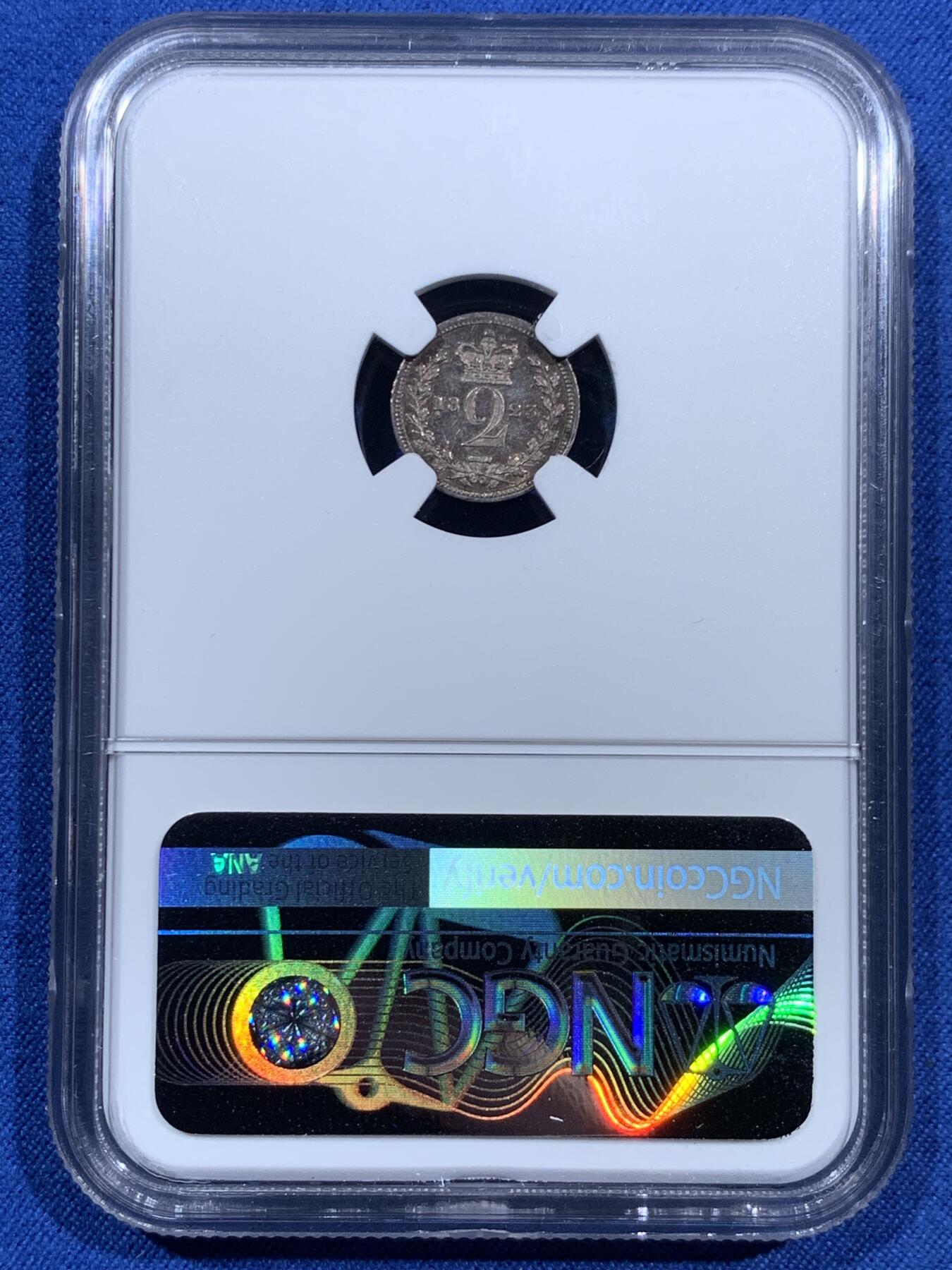 《竞宝斋》第473场 周日，周一 2场连拍 （全场包邮）欢迎送拍 四枚一组 NGC UNCD-MS62 英国1823年乔治四世濯足币 1-4便士银币