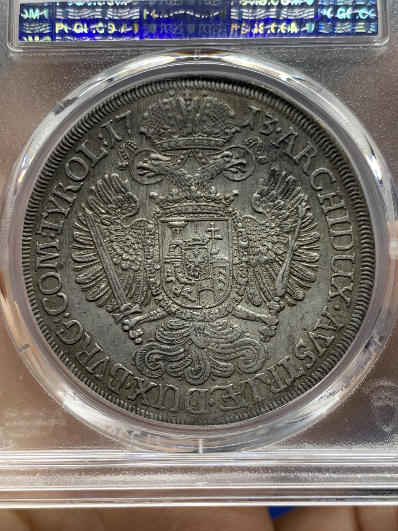 《竞宝斋》第473场 周日，周一 2场连拍 （全场包邮）欢迎送拍 PCGS MS62 神圣罗马帝国 1713年 查理六世 泰勒大银币 奥地利大波浪神罗泰勒 状态佳 亚军分