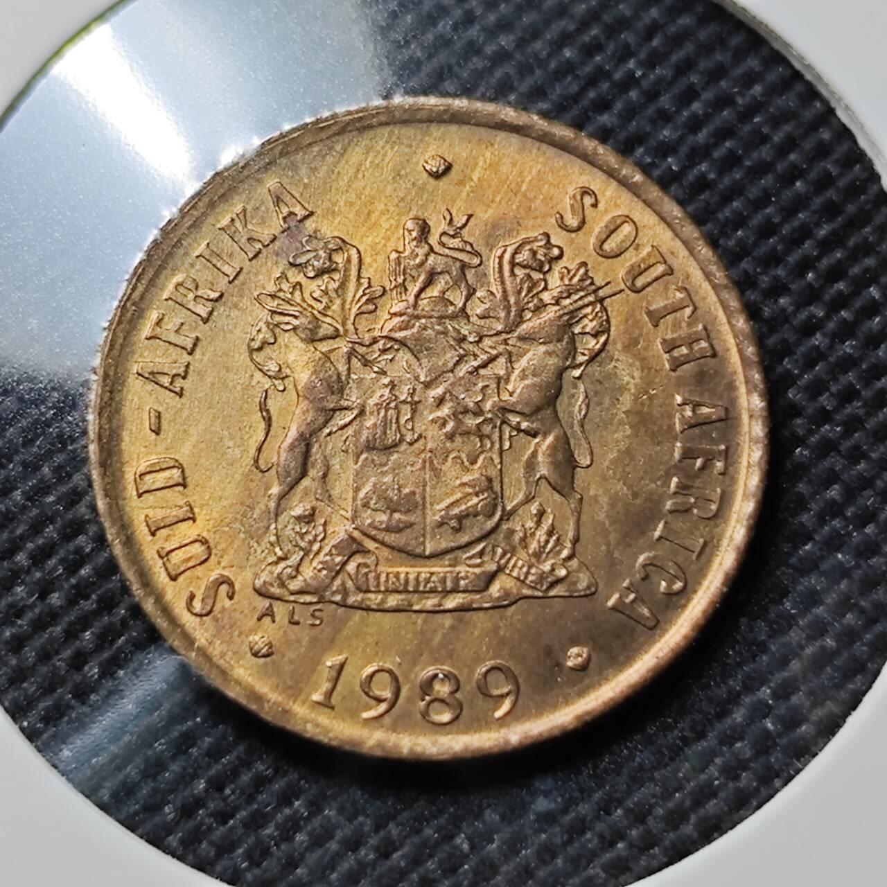 KK钱币收藏小铺   套币专场 2月预留时间 周末发货  1989南非1分铜币 好品