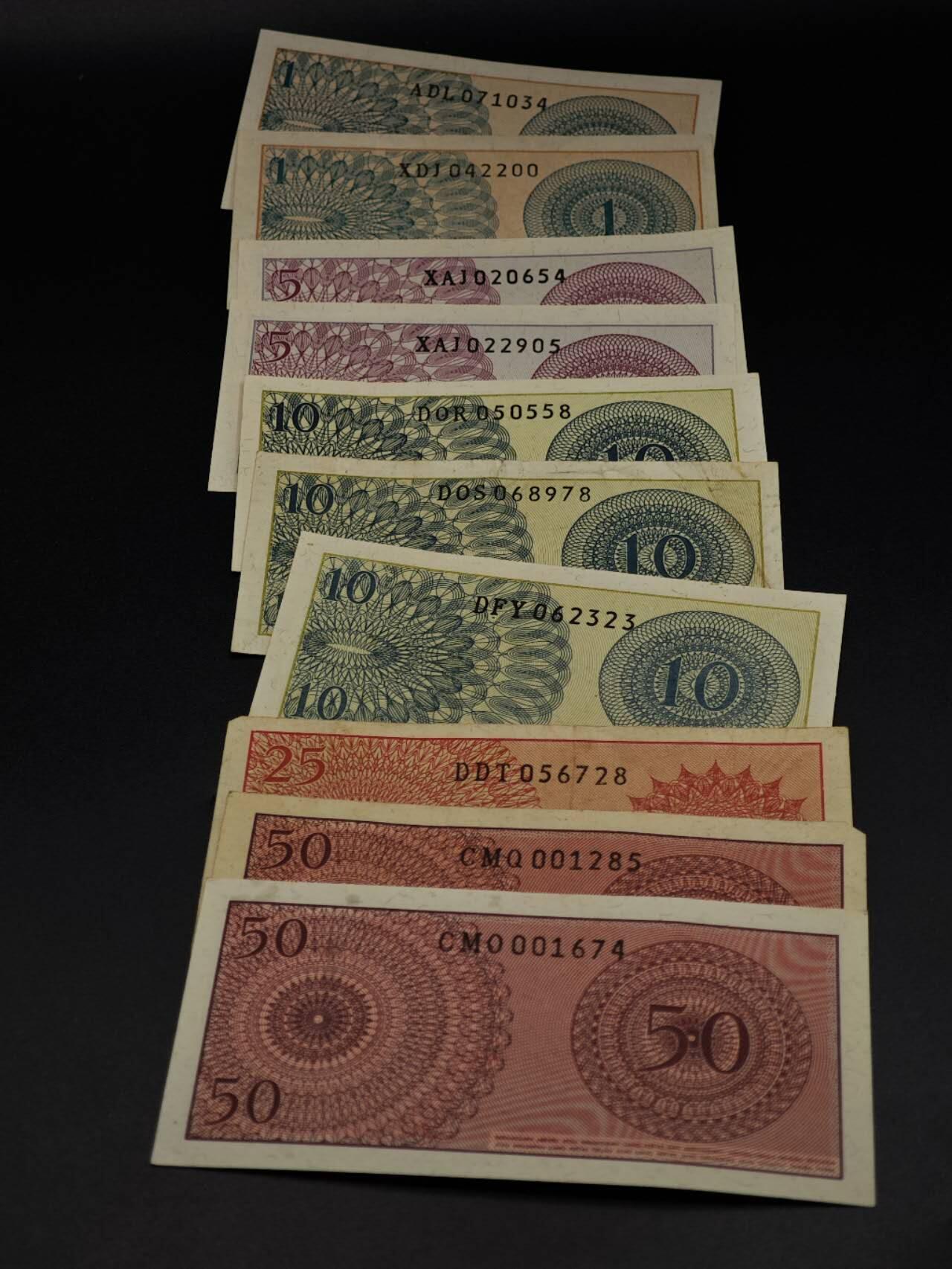  【淘币小摊】限时拍第八百八十四拍   纸币场    每周一统一发货 印尼小面值1-50分纸币10张【有折】