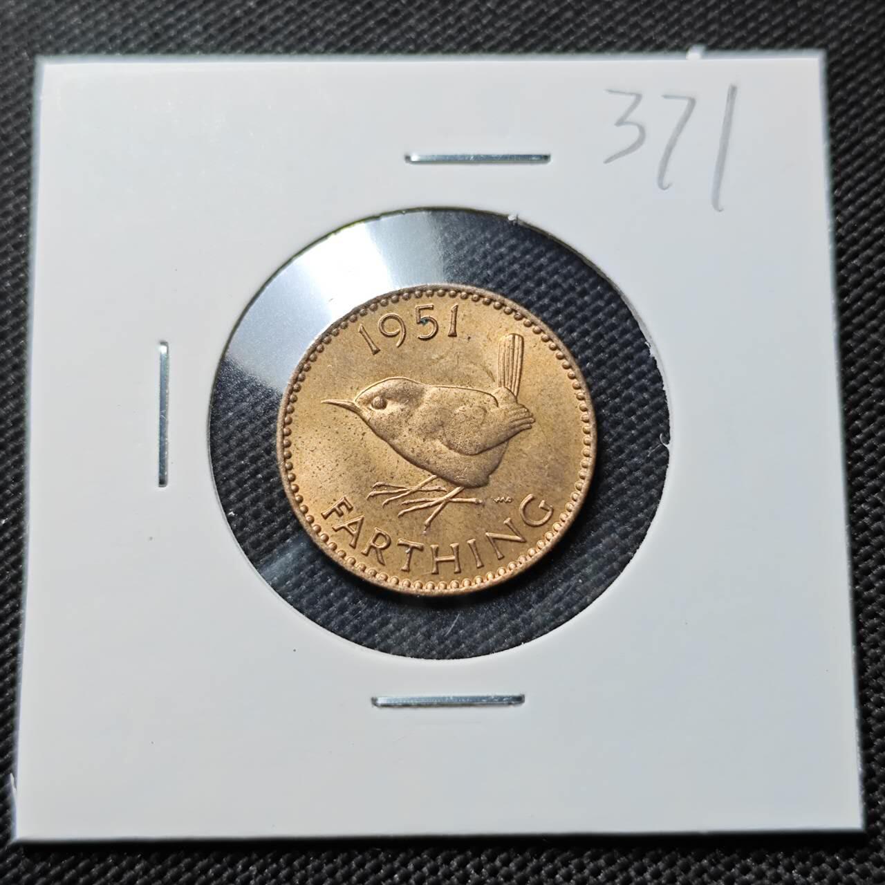 KK钱币收藏小铺   套币专场 2月预留时间 周末发货  1951英国1法新铜币 好品