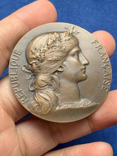 《竞宝斋》第473场 周日，周一 2场连拍 （全场包邮）欢迎送拍 - 法国军事准备铜章 64.4克 49.7mm 丰饶角铜标