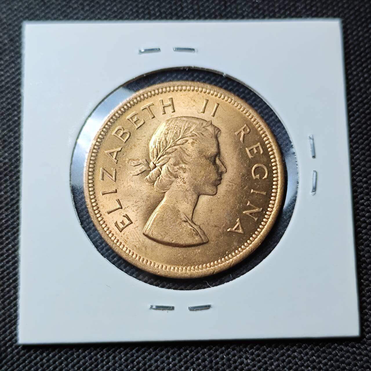 KK钱币收藏小铺   套币专场 2月预留时间 周末发货  1960英属南非1便士铜币 好品