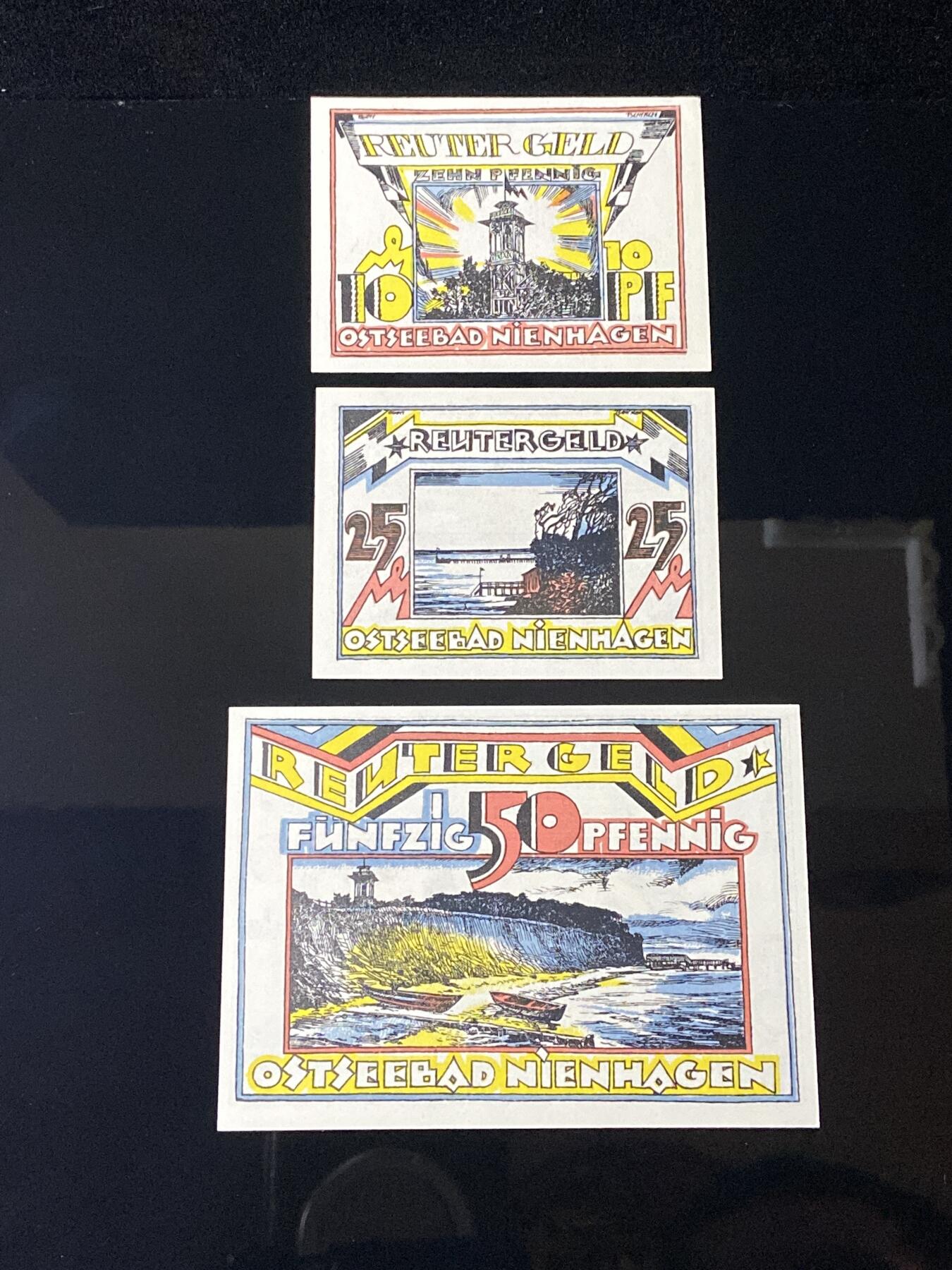 2026年第三十七场(总第二百零六场）德紧纸币特拍场(佣金3%，最低1元) 德紧纸币–德国梅克伦堡-前波美拉尼亚州尼恩哈根海滨浴场（Ostseebad Nienhagen）10、25、50芬妮三枚套票