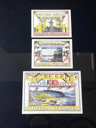 2026年第三十七场(总第二百零六场）德紧纸币特拍场(佣金3%，最低1元) - 德紧纸币–德国梅克伦堡-前波美拉尼亚州尼恩哈根海滨浴场（Ostseebad Nienhagen）10、25、50芬妮三枚套票