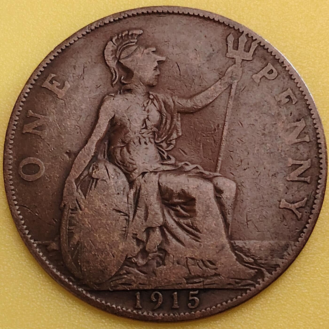 布加迪🐬～世界钱币(上海)🌾第 282 期 /  各国套币和散币 英国🇬🇧 1915年 1便士 乔治五世