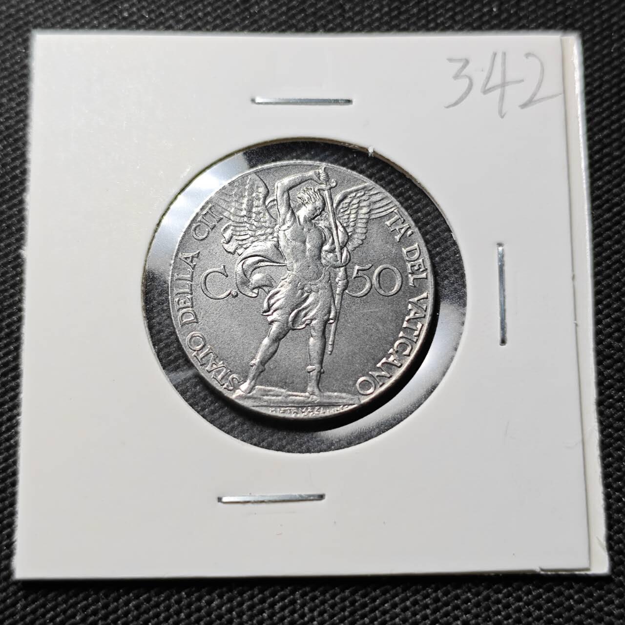 KK钱币收藏小铺   套币专场 2月预留时间 周末发货 1941梵蒂冈50分 战斗天使 