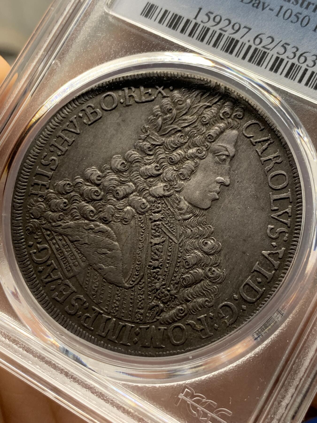 《竞宝斋》第473场 周日，周一 2场连拍 （全场包邮）欢迎送拍 PCGS MS62 神圣罗马帝国 1713年 查理六世 泰勒大银币 奥地利大波浪神罗泰勒 状态佳 亚军分