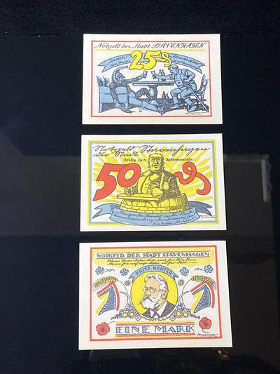 2026年第三十七场(总第二百零六场）德紧纸币特拍场(佣金3%，最低1元) - 德紧纸币–德国梅克伦堡-前波美拉尼亚州斯塔文哈根市（Stadt Stavenhagen，标注  Stavenhagen ）25、50芬妮、1马克