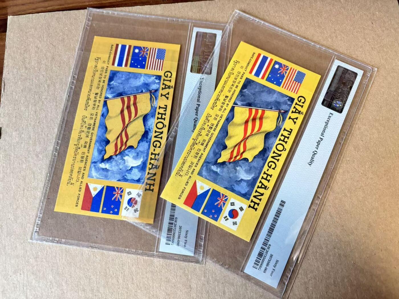 【Blue Auction】世界纸币精拍第798期——18级TOP拍卖/信誉/品质/专业/高效💫 【一组2张】南越 1965-67年 宣传单页一组 PMG65EPQ-64EPQ 