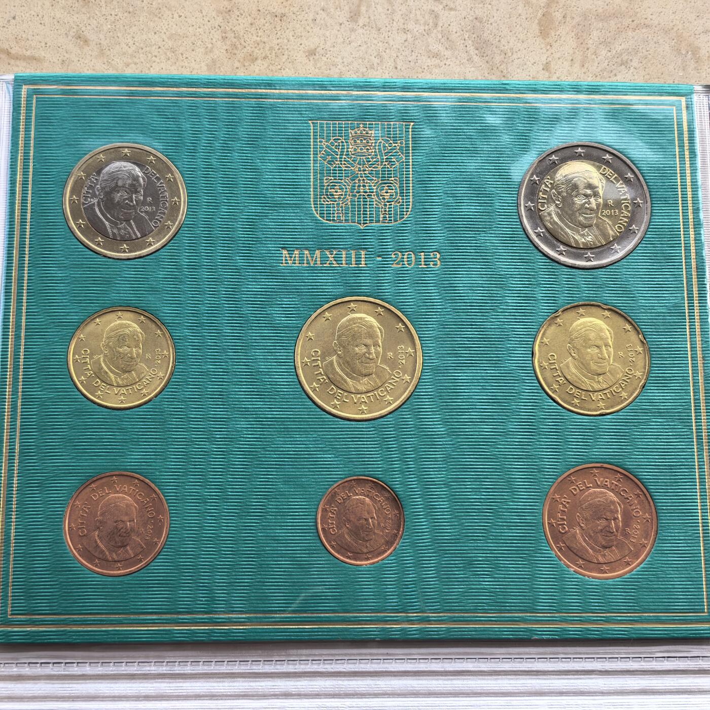 道一币馆币章第一百七十场 原包装 梵蒂冈2013年欧元套币八枚