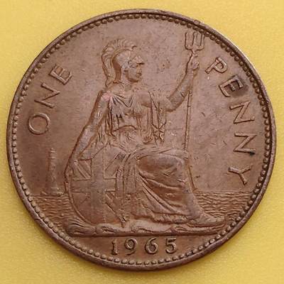 布加迪🐬～世界钱币(上海)🌾第 282 期 /  各国套币和散币 - 英国🇬🇧 1965年 1便士 伊丽莎白女王