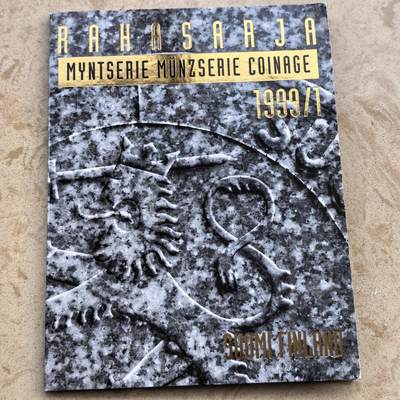 道一币馆币章第一百七十场 - 原包装 芬兰1999年加入欧元区纪念套币五枚+纪念章
