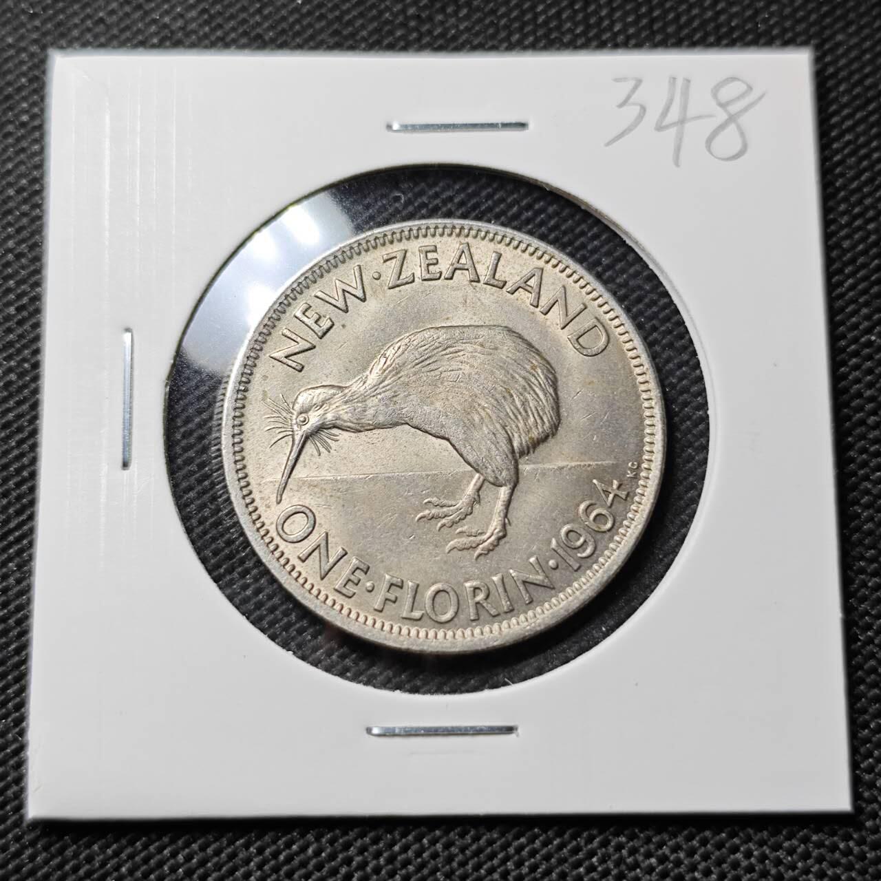 KK钱币收藏小铺   套币专场 2月预留时间 周末发货 1964新西兰2先令 好品 