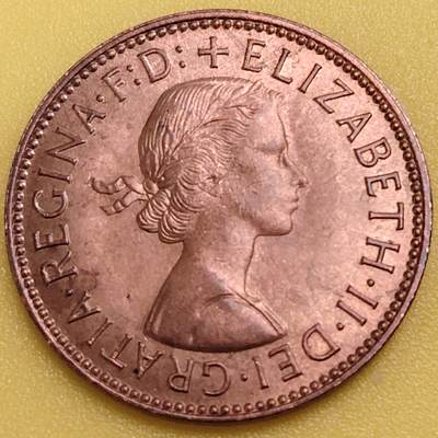 布加迪🐬～世界钱币(上海)🌾第 282 期 /  各国套币和散币 - 英国🇬🇧 1967年 1/2便士 伊丽莎白女王