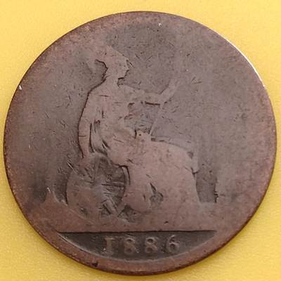 布加迪🐬～世界钱币(上海)🌾第 282 期 /  各国套币和散币 - 英国🇬🇧 1886年 1便士 维多利亚女王