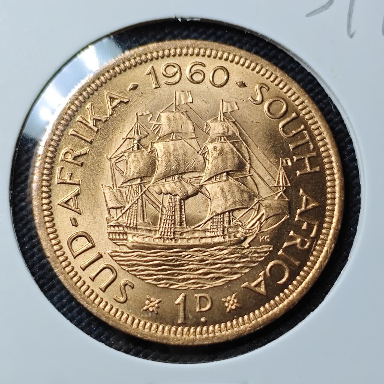 KK钱币收藏小铺   套币专场 2月预留时间 周末发货  1960英属南非1便士铜币 好品