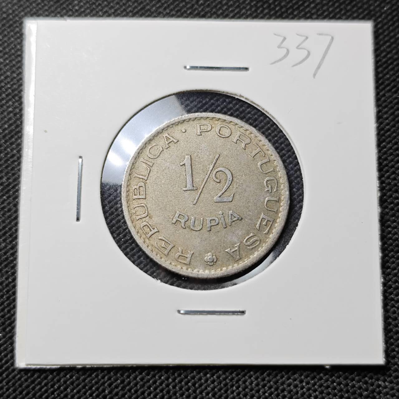 KK钱币收藏小铺   套币专场 2月预留时间 周末发货  1952葡属印度1/2埃斯库多镍币