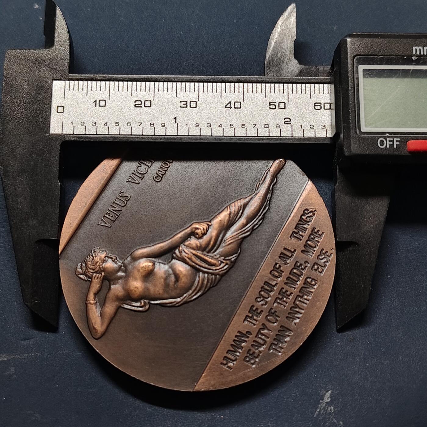 【全场包邮】纯粹捡漏拍515场 【铜章】中国1993年世界艺术珍品10-1胜利的维纳斯60毫米纪念大铜章-盒证全