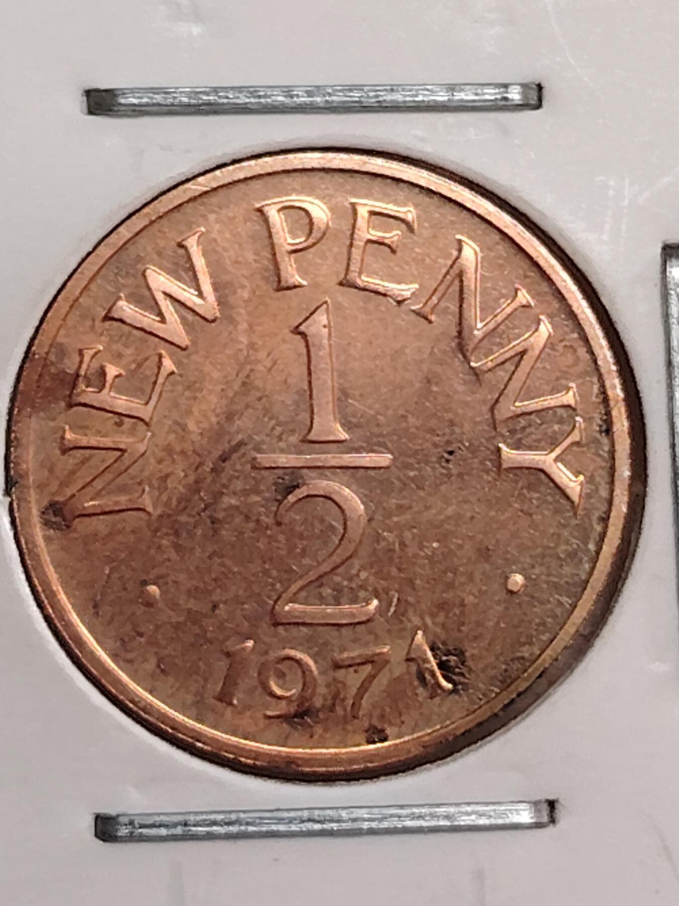 布加迪🐬～世界钱币(上海)🌾第 282 期 /  各国套币和散币 根西岛 1971年 便士 