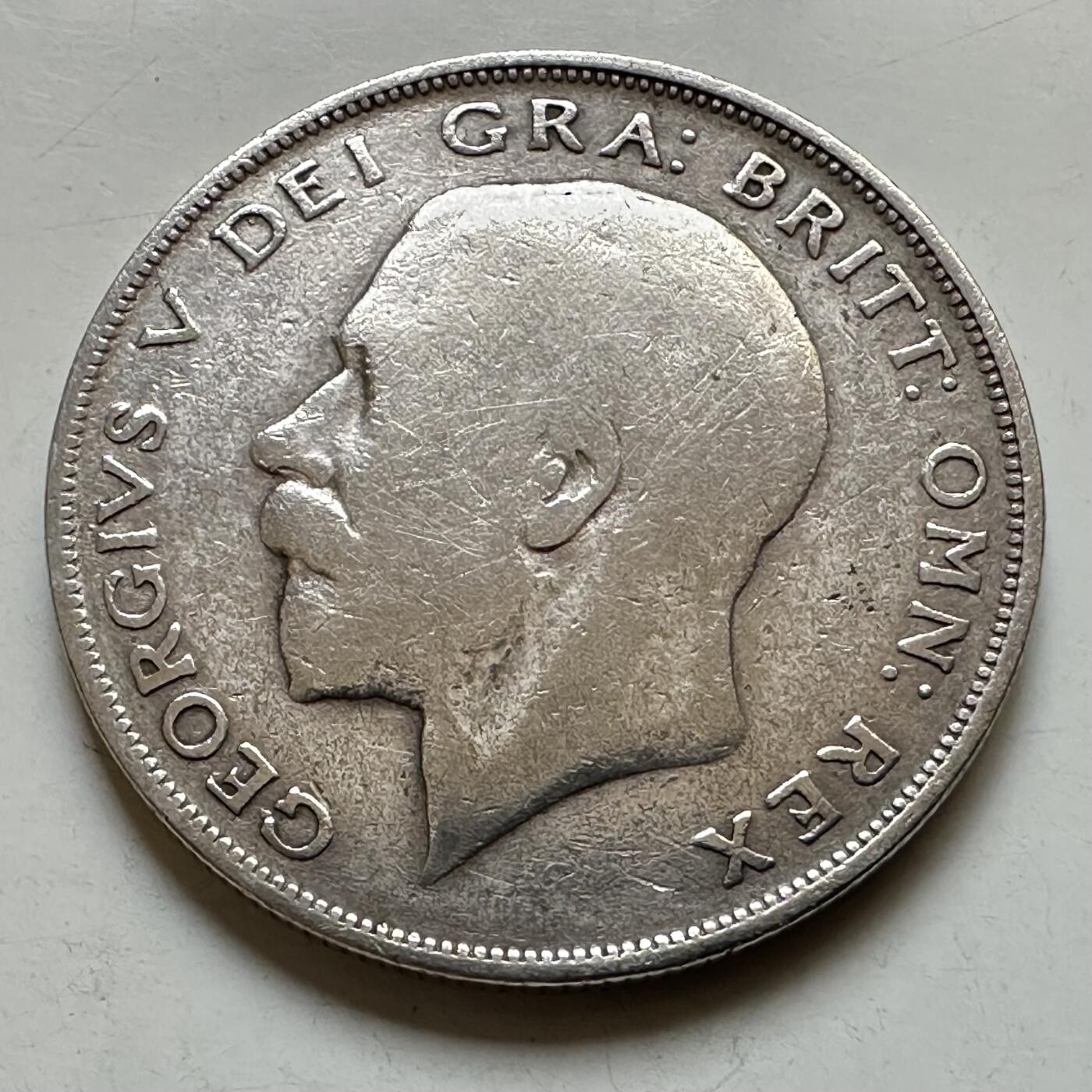 🌹外币初藏🌹🐯2026年第34场   每周二四六晚8️⃣点 接代拍 英国1923年乔治五世 半克朗银币 14.14g 32.3mm 50%银