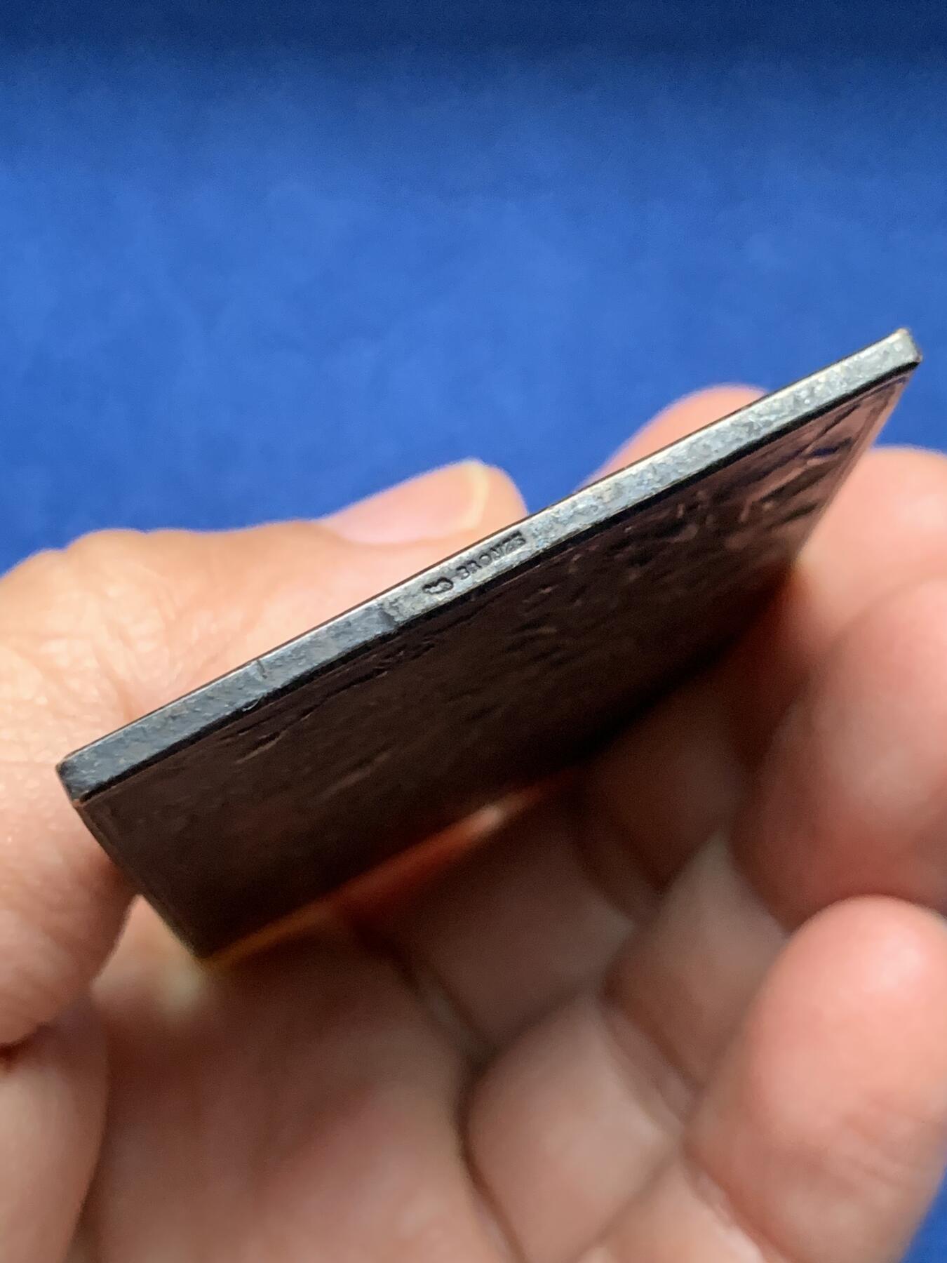 《竞宝斋》第473场 周日，周一 2场连拍 （全场包邮）欢迎送拍 1892年奥斯卡罗蒂作 路易-巴斯德诞辰70周年方型镀银大铜章 73.2克 48*67mm 丰饶角铜标