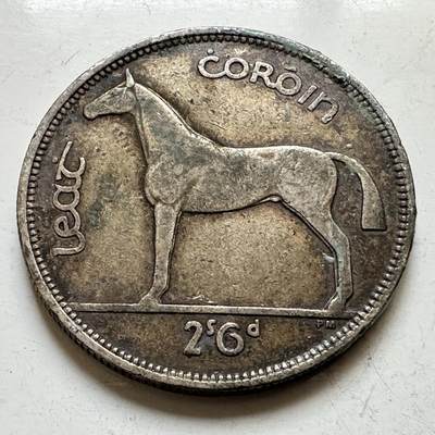 🌹外币初藏🌹🐯2026年第34场   每周二四六晚8️⃣点 接代拍 - 爱尔兰1939年 半克朗银币 2先令6便士 14.14g 32.4mm 75%银