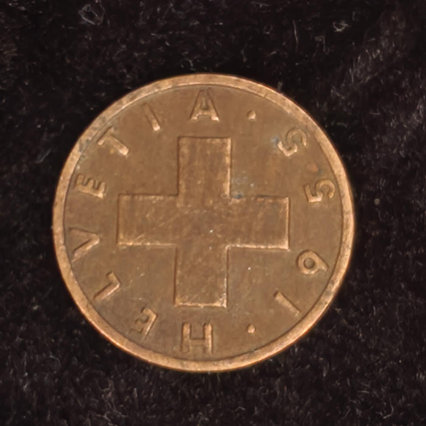 Krab外币市集Vol.27 瑞士1955年1 rappen