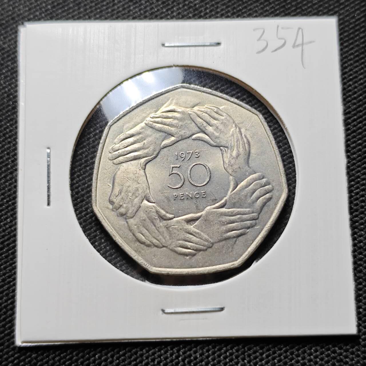 KK钱币收藏小铺   套币专场 2月预留时间 周末发货  1973英国入欧纪念币 好品