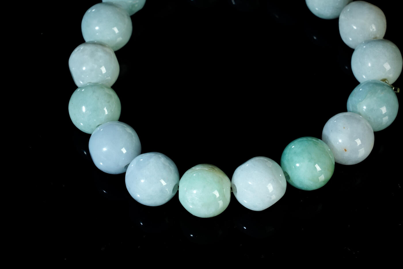 上海都达杂项专场五十八【全场包邮】  石英岩玉1.1圆珠手串93-99