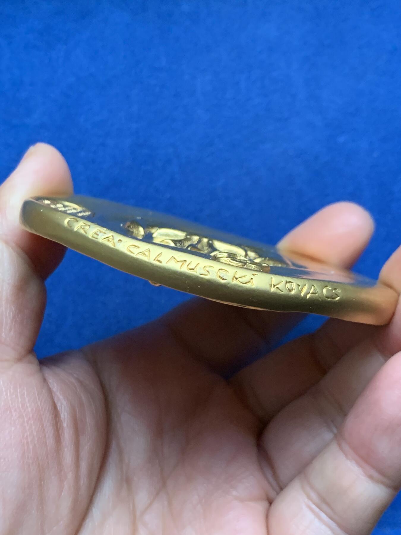 《竞宝斋》第473场 周日，周一 2场连拍 （全场包邮）欢迎送拍 法国巴黎造币厂 古钱币纪念镀金大铜章 173.3克 78.5mm