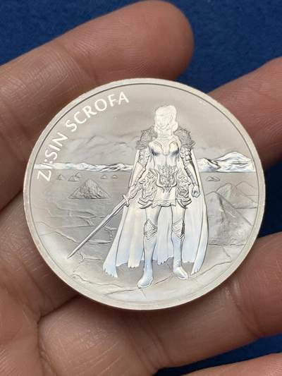 《竞宝斋》第473场 周日，周一 2场连拍 （全场包邮）欢迎送拍 - 韩国2019年女武神一盎司银章 999银 31.1克