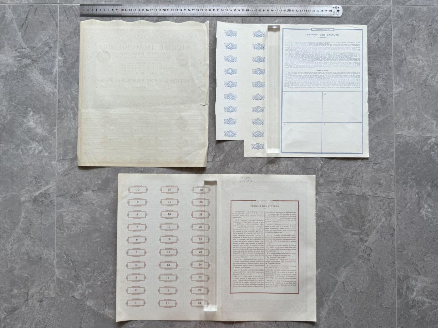 【乾奕收藏】出上世纪初欧洲国家企业股票债券12张，部分带分红息票，老股票实物难得，品相如图，老股票债券因材质保存环境等原因均存在不同程度的裂口，破损缺角，折角，虫蛀，老式贴补等瑕疵，请仔细看图认可品相再确认，发货免费提供纸筒邮寄。喜欢的老板不要错过，评级币一切以分数为准，售出非假不退