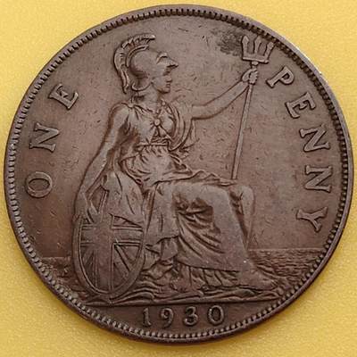 布加迪🐬～世界钱币(上海)🌾第 282 期 /  各国套币和散币 - 英国🇬🇧 1930年 1便士 乔治五世