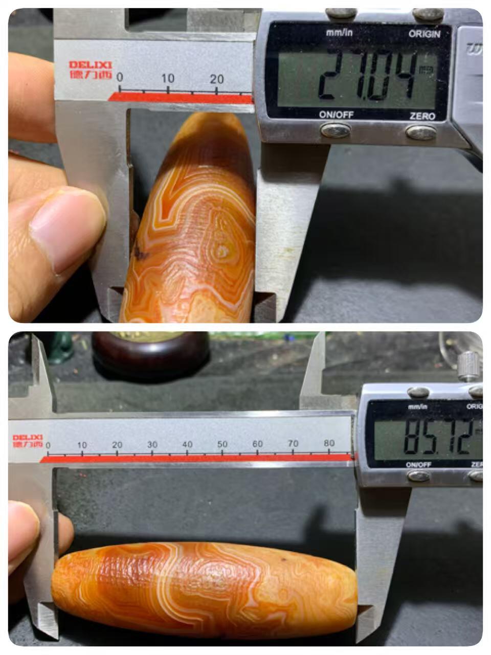 精美巨无霸天眼风化纹缠丝玛瑙大桶珠（把件)一颗 ，