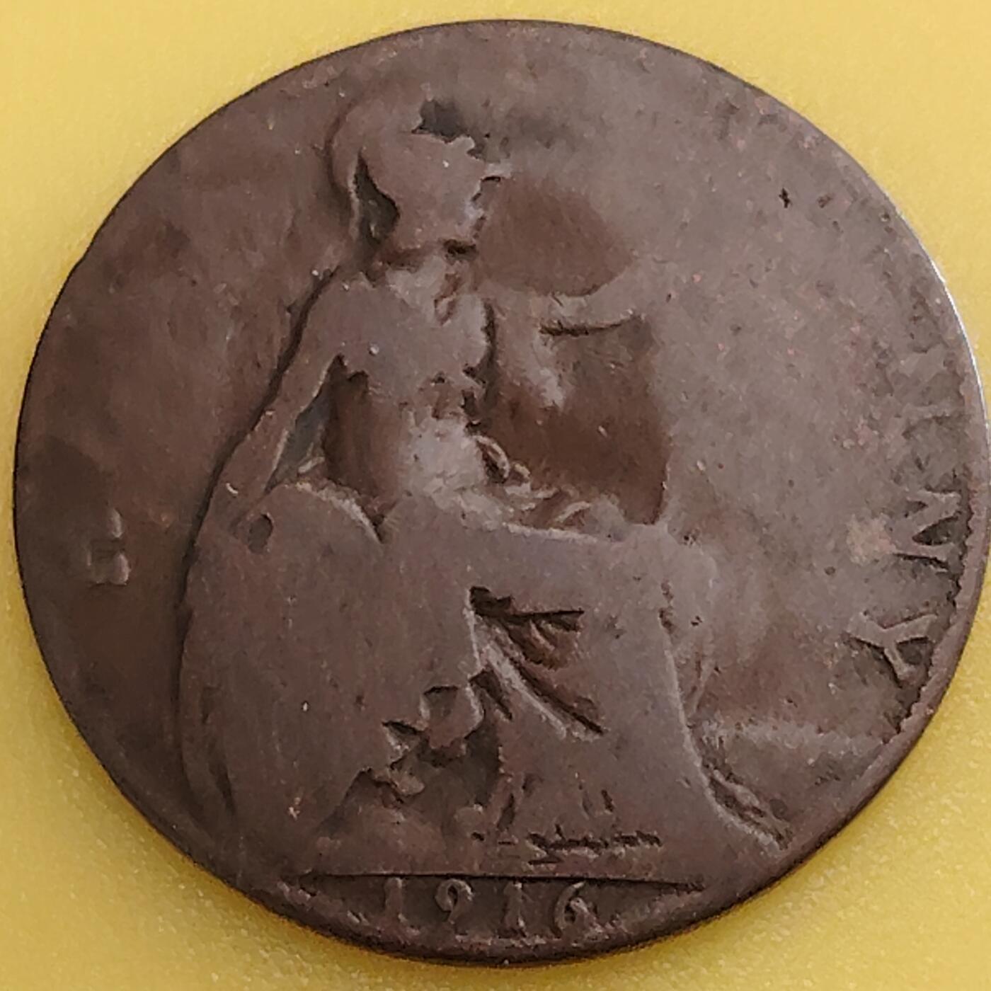 布加迪🐬～世界钱币(上海)🌾第 282 期 /  各国套币和散币 英国🇬🇧 1916年 1/2便士 乔治五世