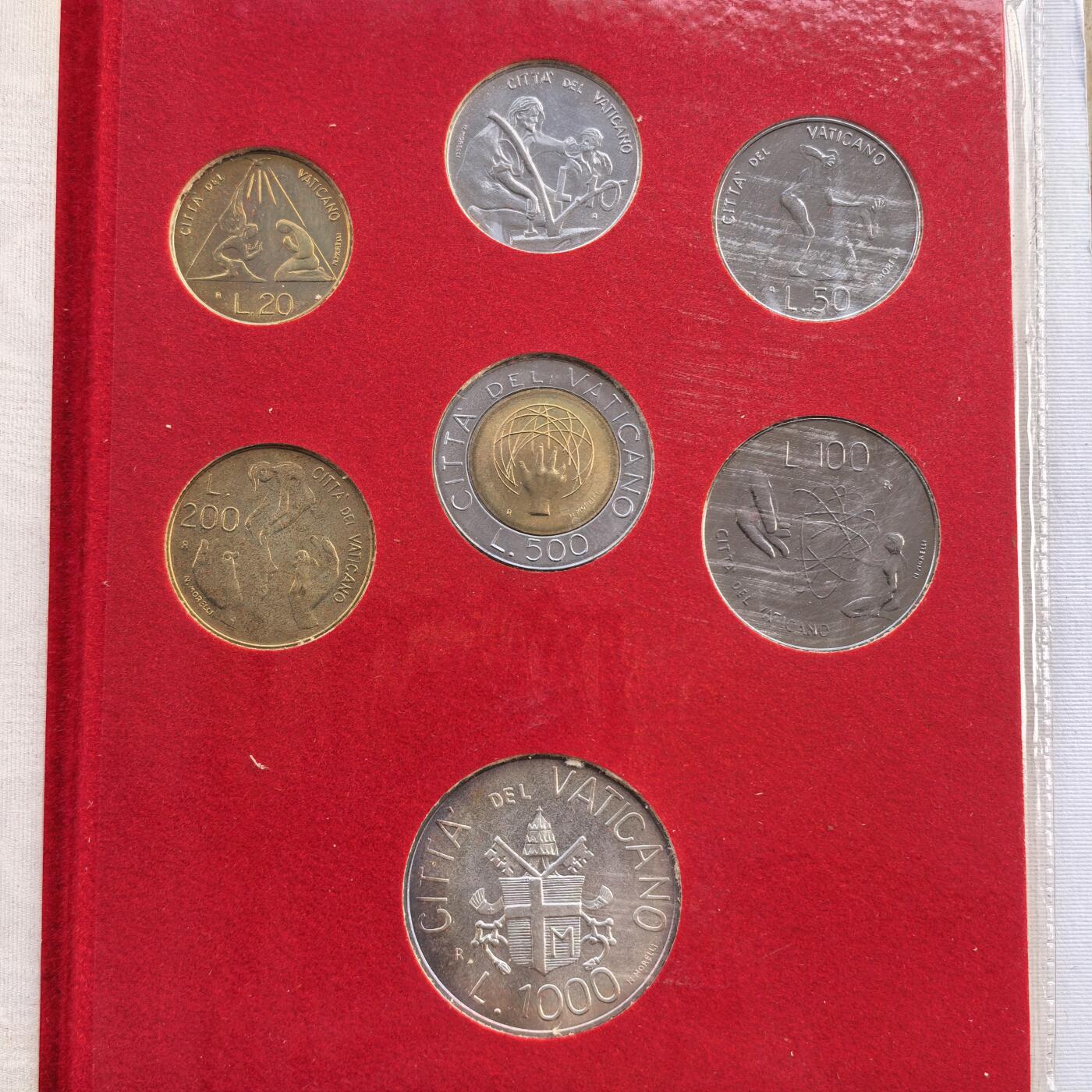 道一币馆币章第一百七十场 原包装 梵蒂冈1983年清年纪念套币七枚 含1000里拉银币