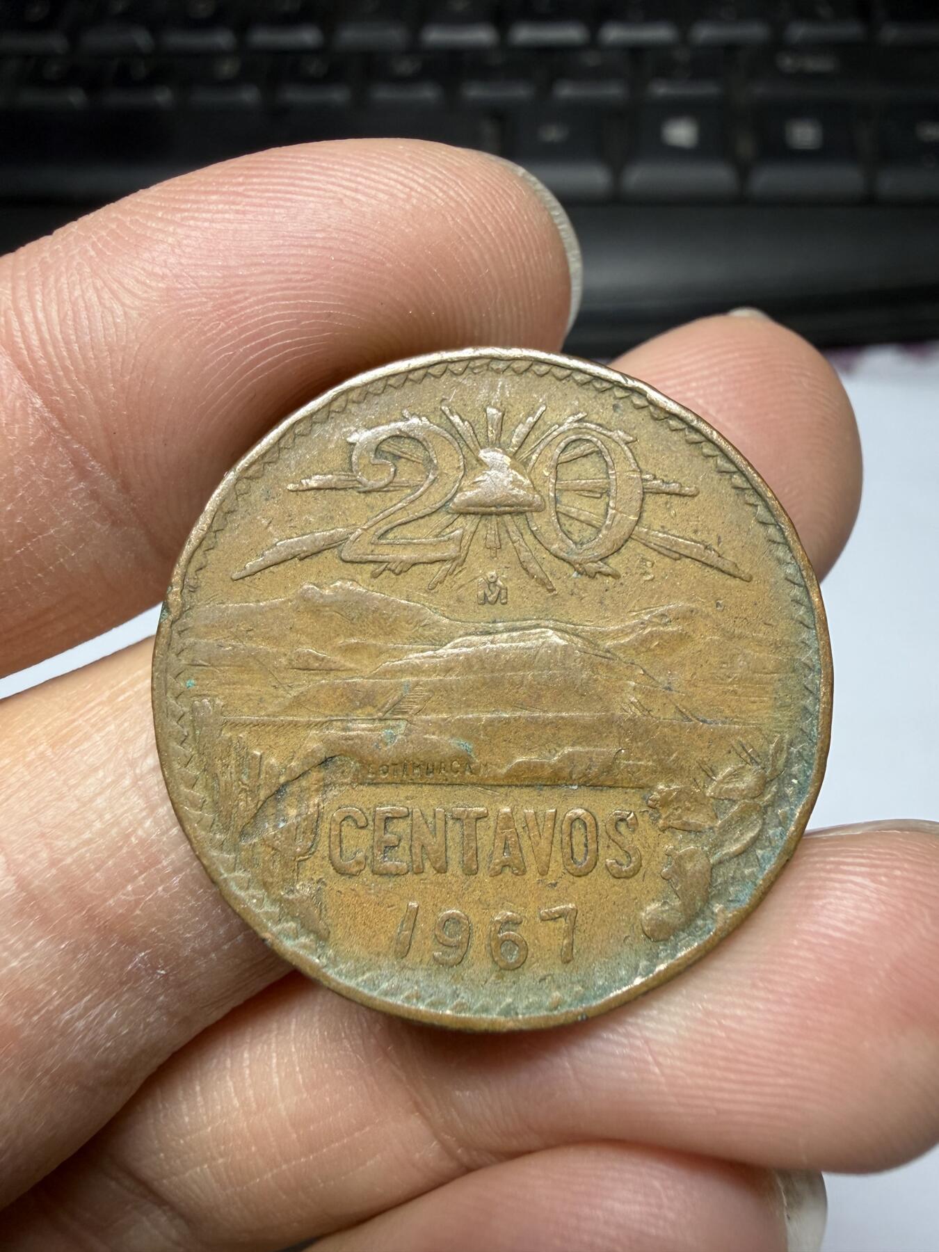 2026年集古藏今外币拍卖第三期-第7场—（总第317拍），可以寄存60天，满160元包邮。 1967年墨西哥20分