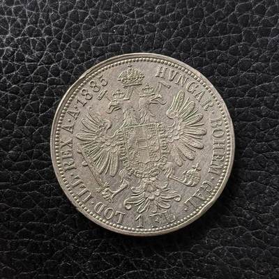 道一币馆币章第一百七十一场 - 奥匈帝国1885年弗兰兹一世双头鹰1福林银币  12g 900s