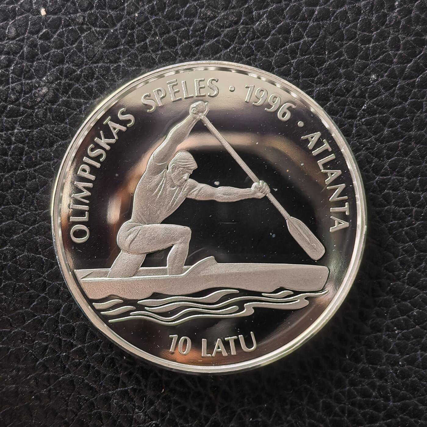 道一币馆币章第一百七十一场 拉脱维亚1994年亚特兰大奥运会10拉特精制银币 31.47g 925S 30000