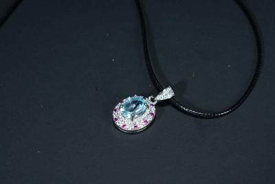 上海都达杂项专场五十八【全场包邮】  - 天然海蓝宝项链 附鉴定证书93-74